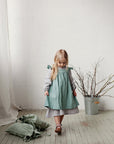 Mint Linen Pinafore Linen Dress