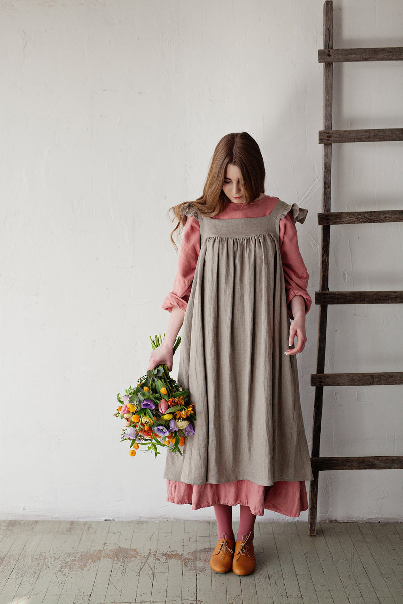 sleeveless long linen dress STAUD Laura Linen Dress