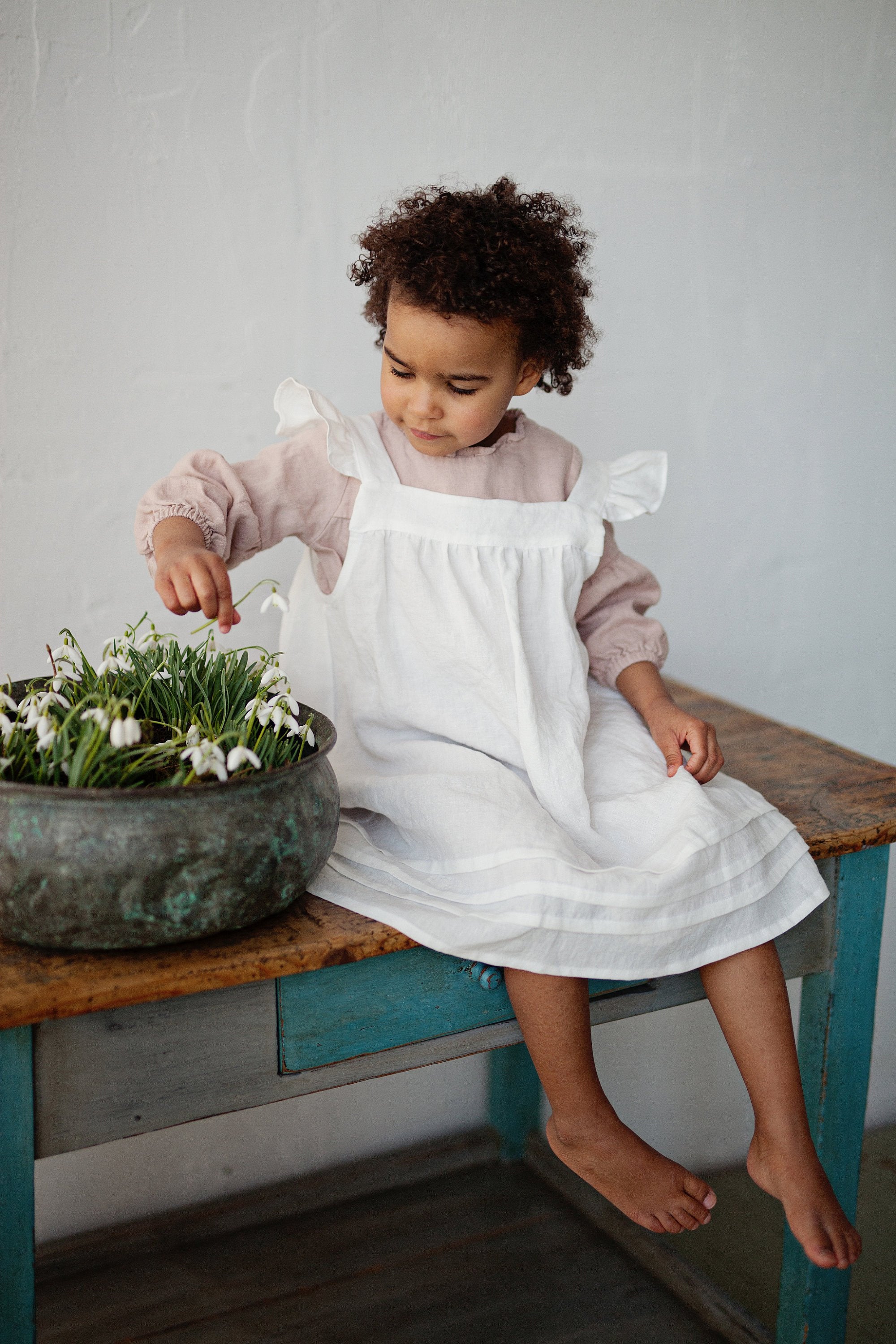White Open Back Linen Pinafore Linen Dress allthebeautifullinen White Open Back Linen Pinafore Linen Dress allthebeautifullinen