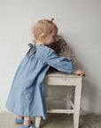 Baby Blue Exclusive Ruffle Linen Dress