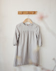 Fog Grey Ruffle Linen Dress