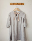 Fog Grey Ruffle Linen Dress