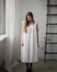 White Prairie Linen Dress
