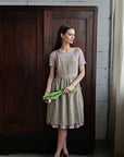 Natural Midi Cross Back Linen Pinafore
