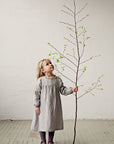 Fog Grey Ruffle Linen Dress