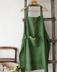 Apple Green Traditional Linen Apron