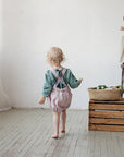 Baby Pink Linen Shorts with Suspenders