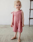 Salmon Linen Romper