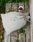 Wild Strawberry Pouch Linen Bag