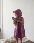 Lilac Ruffle Linen Bonnet