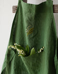 Apple Green Traditional Linen Apron