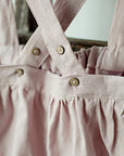 Baby Pink Linen Shorts with Suspenders