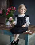 Black Linen Pinafore Linen Dress
