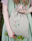 Wild Strawberry Pouch Linen Bag
