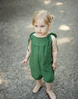 Apple Green Linen Romper