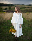 White Victorian Linen Skirt
