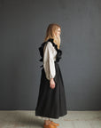 Black Long Vintage Linen Apron