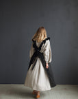 Black Long Vintage Linen Apron