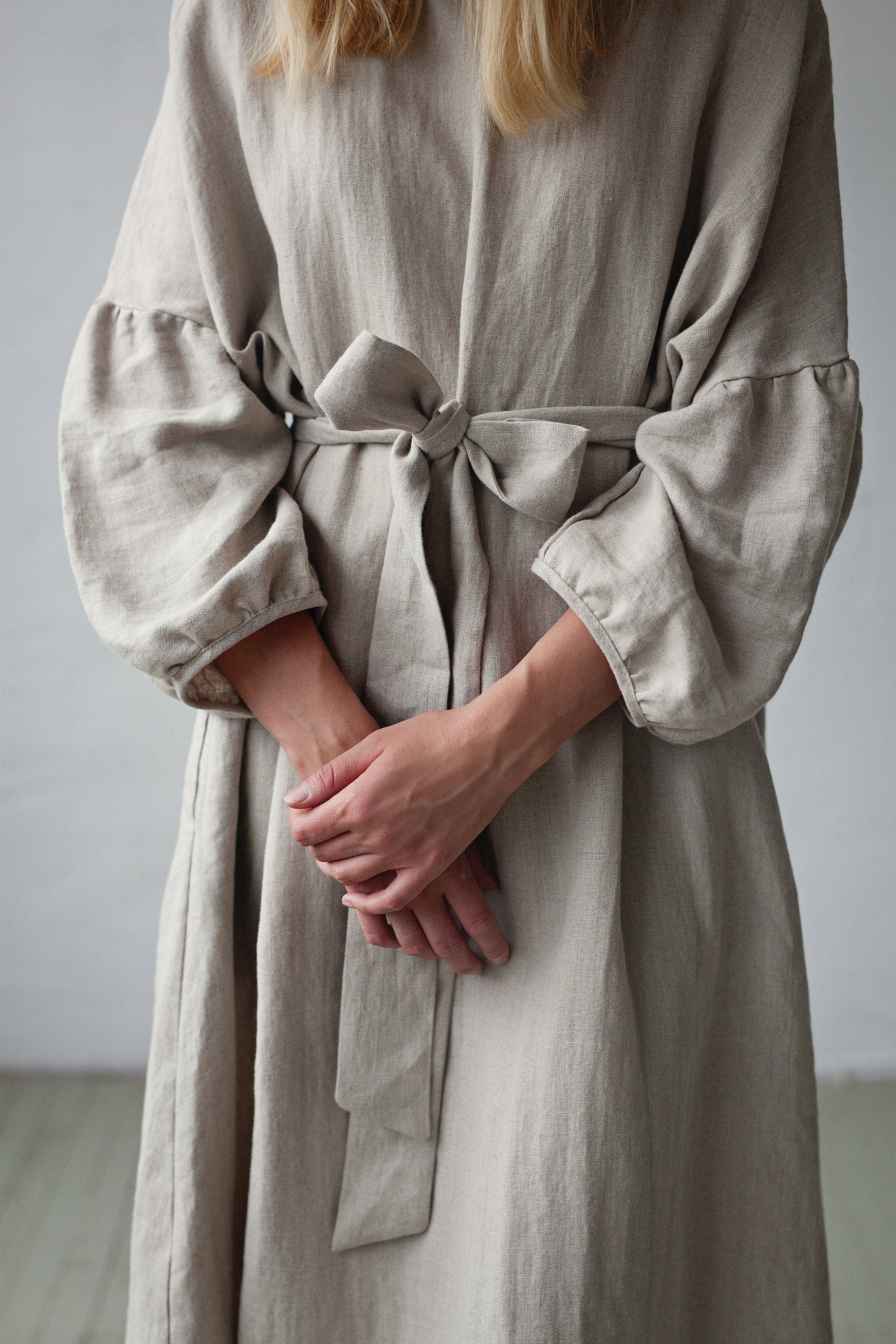 Linen Kimono robe dress, Linen dress, Long Linen dress, Women dress outlet | MEZO