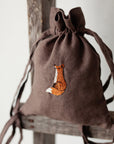 Sitting Fox Linen Backpack