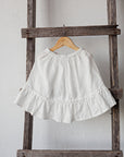 White Ruffle Linen Skirt