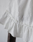 White Ruffle Linen Skirt
