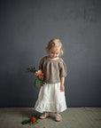 White Ruffle Linen Skirt