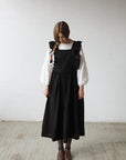 Black Long Vintage Linen Dress