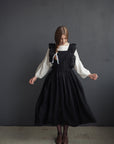 Black Long Vintage Linen Dress