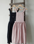 Baby Pink Midi Cross Back Linen Pinafore