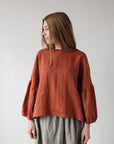 Rust Romantic Linen Tunic