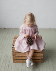 Baby Pink Classic Linen Dress