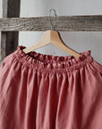 Salmon Classic Midi Linen Skirt