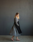 Black Linen Apron Skirt