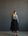 Black Linen Apron Skirt