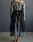 Black Linen Apron Skirt