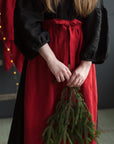 Cherry Apple Linen Apron