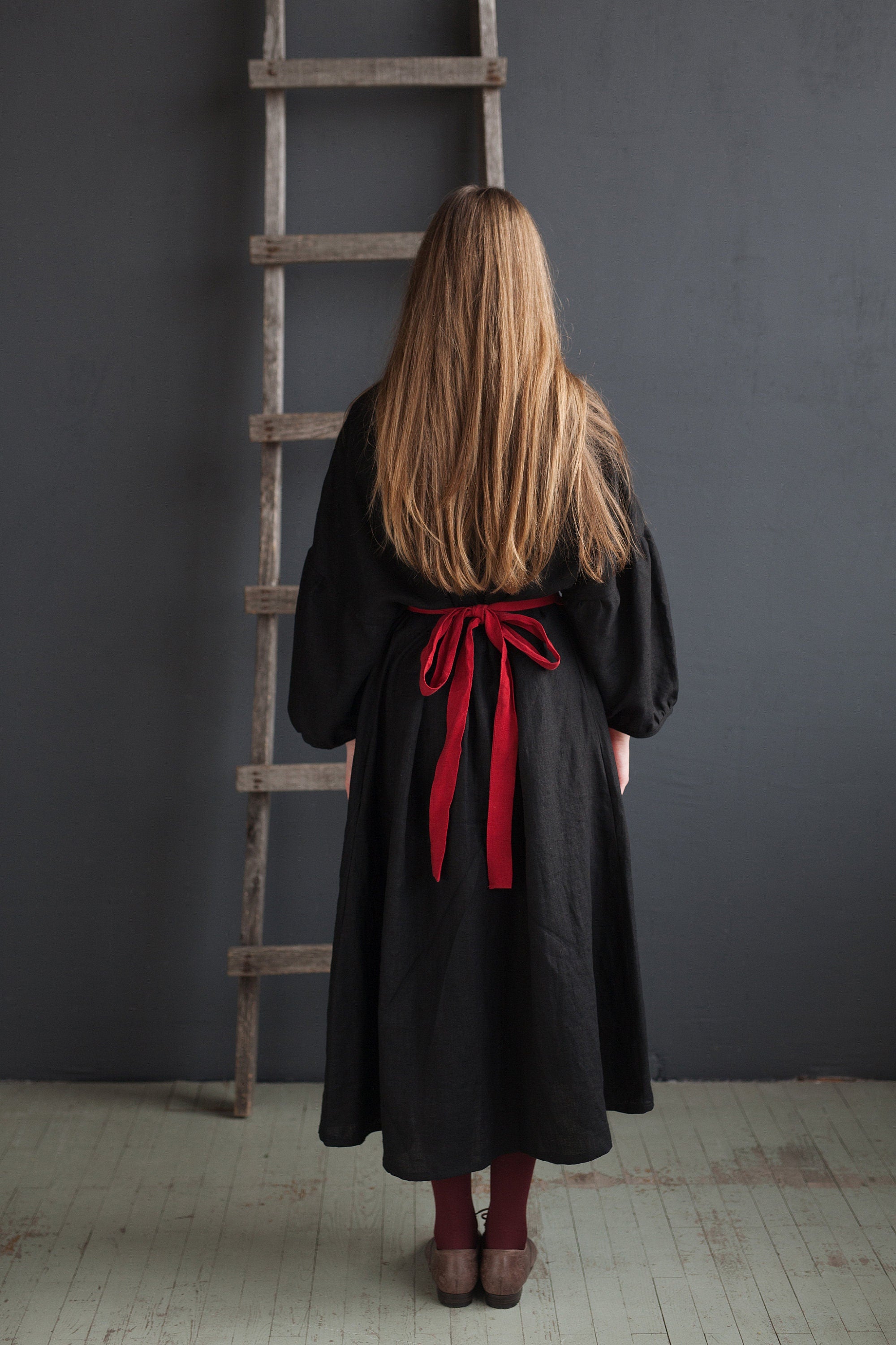 Cherry Apple Linen Apron