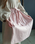 Baby Pink Apple Linen Apron