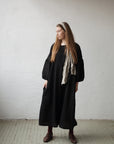 Black Kimono Linen Dress