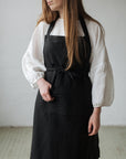 Black Traditional Linen Apron