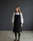 Black Traditional Linen Apron