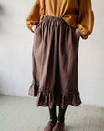 Cacao Victorian Linen Skirt
