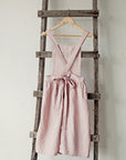 Baby Pink Midi Cross Back Linen Pinafore