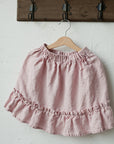 Baby Pink Ruffle Linen Skirt