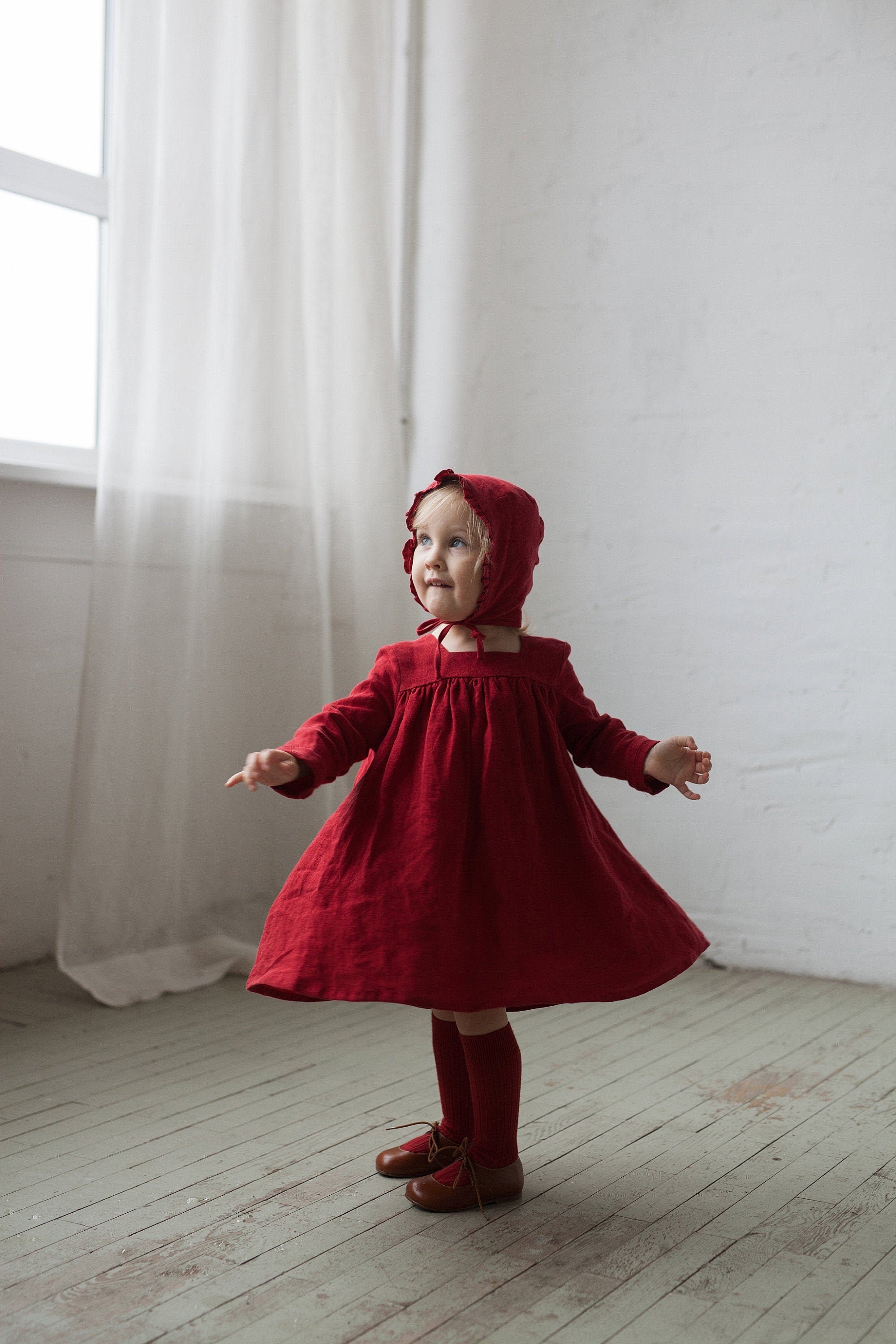 Cherry Classic Linen Dress  allthebeautifullinen