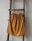 Mustard Classic Midi Linen Skirt