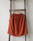 Rust Classic Midi Linen Skirt