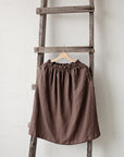 Cacao Classic Midi Linen Skirt