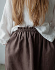 Cacao Classic Midi Linen Skirt